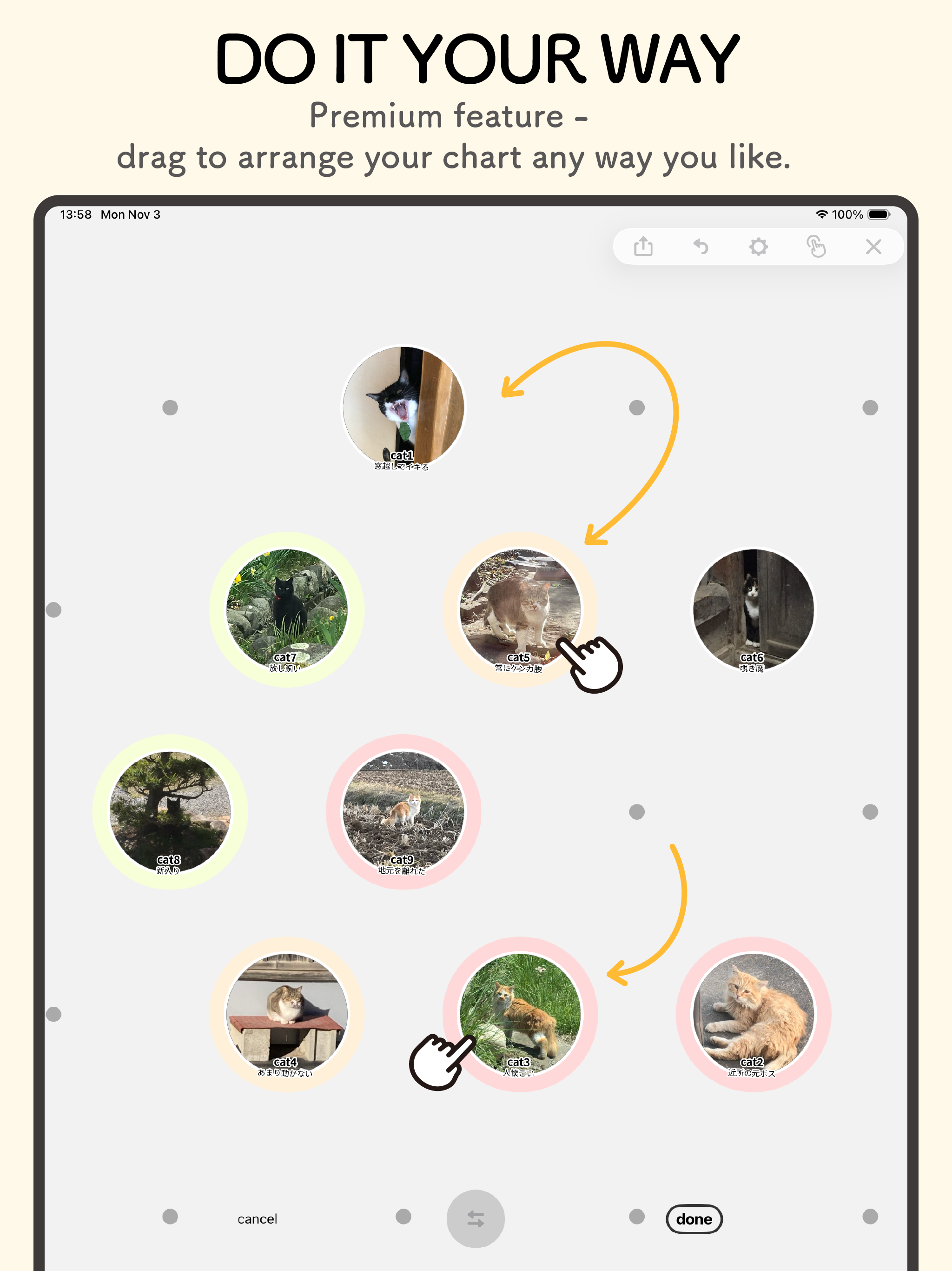 Orange Chart - character maps