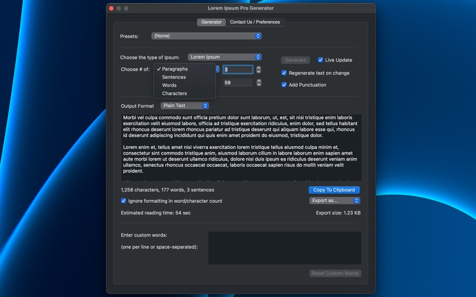 #4. Lorem Ipsum Pro Generator (macOS) Bởi: Think Forward Media