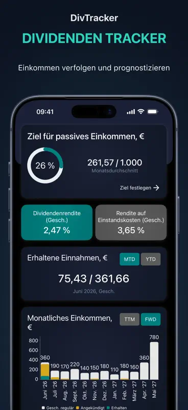 DivTracker: Dividenden Börse screenshot 1 of 5