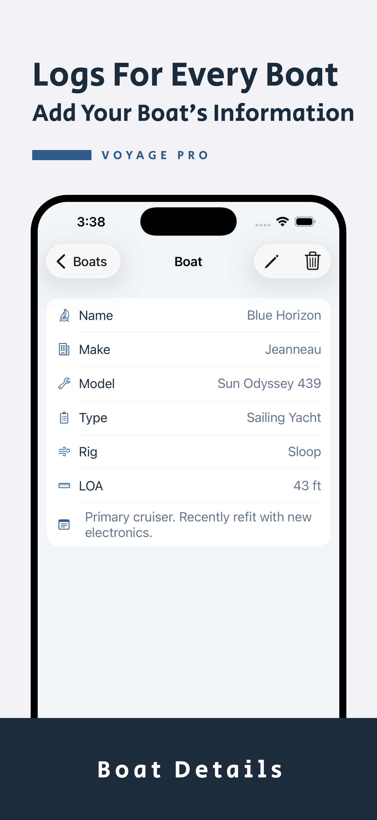 Voyage: Sailing & Boat Logbook