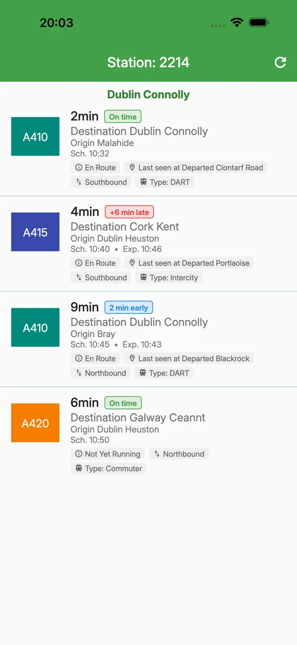 Screenshot #2 pour Realtime Irish Railways