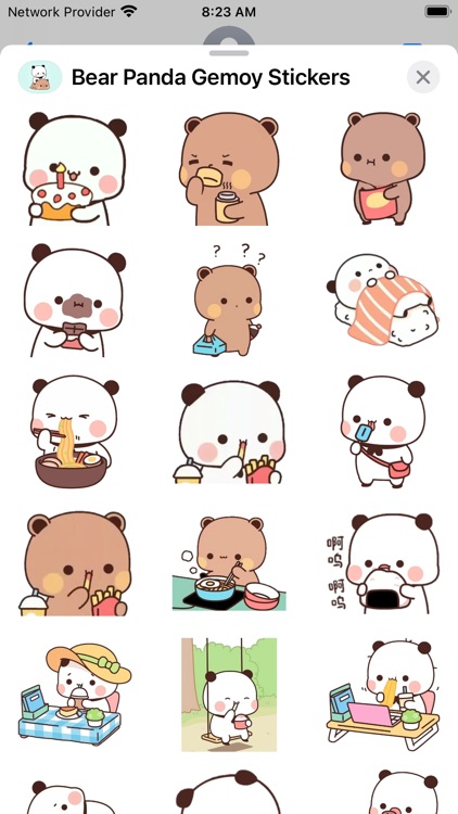 Bear Panda Gemoy Stickers screenshot-5