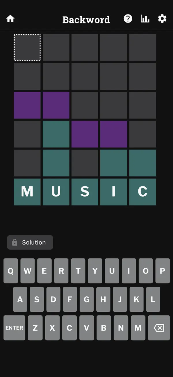 Screenshot #1 pour Backword - A Daily Word Puzzle