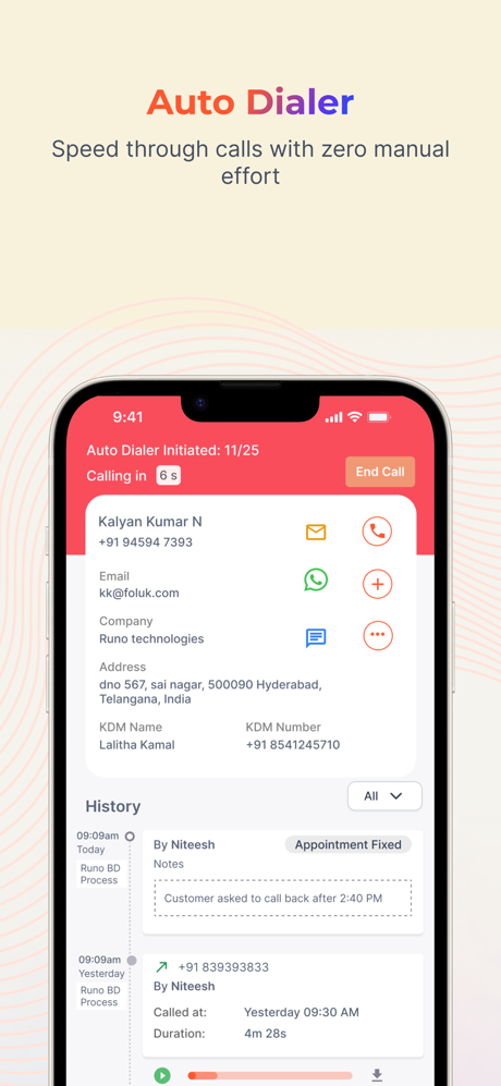 Runo Call Management CRM screenshot 1