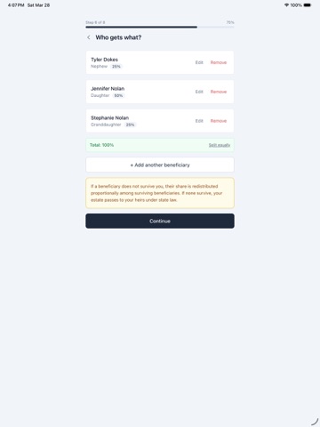 iLeave Will and Trust iPad screenshot