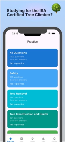 ISA Tree Climber Flashcards iPhone screenshot