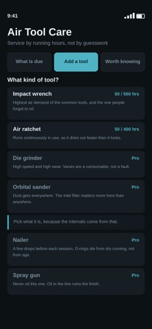 Air Tool Care iPhone screenshot