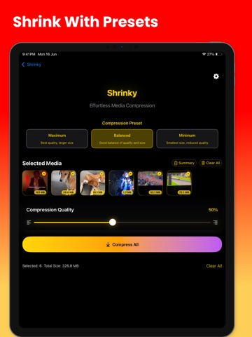 Video Compressor - Shrinky iPad screenshot