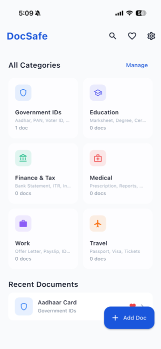 DocSafe: Document Organiser Screenshot 1 of 3