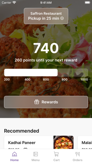 Saffron Restaurant To Go app screenshot