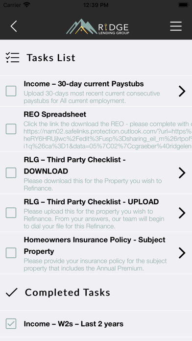 RidgeWay Lending Screenshot