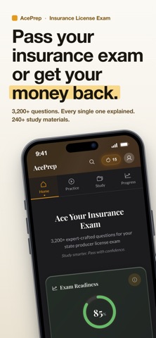Insurance License Exam Prep iPhone screenshot