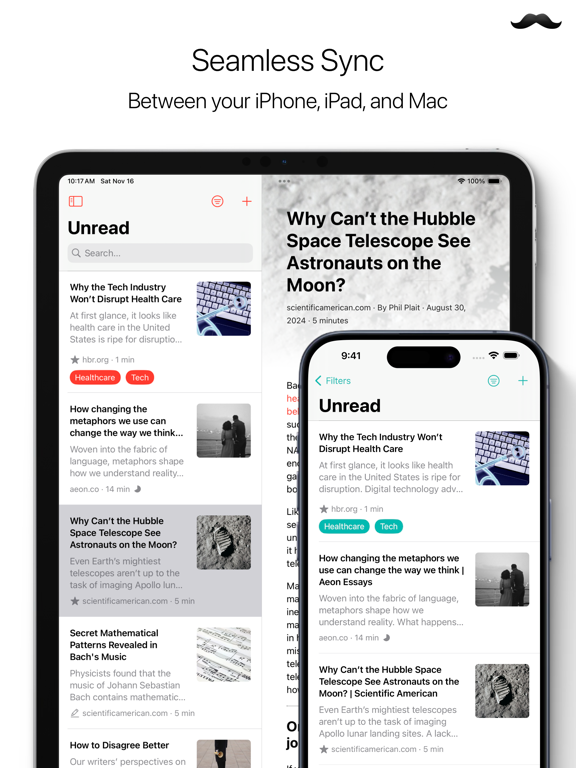 Stache: Save Now, Read Later iPad screenshot 6 - News app
