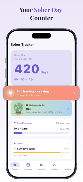 Sober Tracker: Quit Drinking + Screenshot 2 of 7