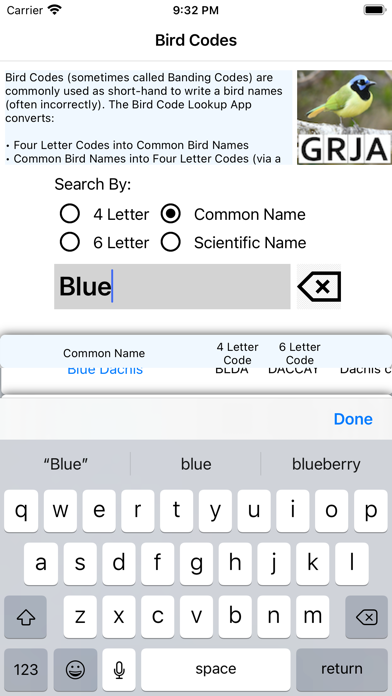 Bird Code Lookup