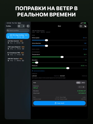Ogive: Баллистический Расчёт iPad screenshot 2