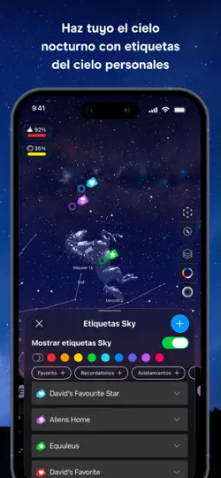 Captura de pantalla de Night Sky en iPhone 6
