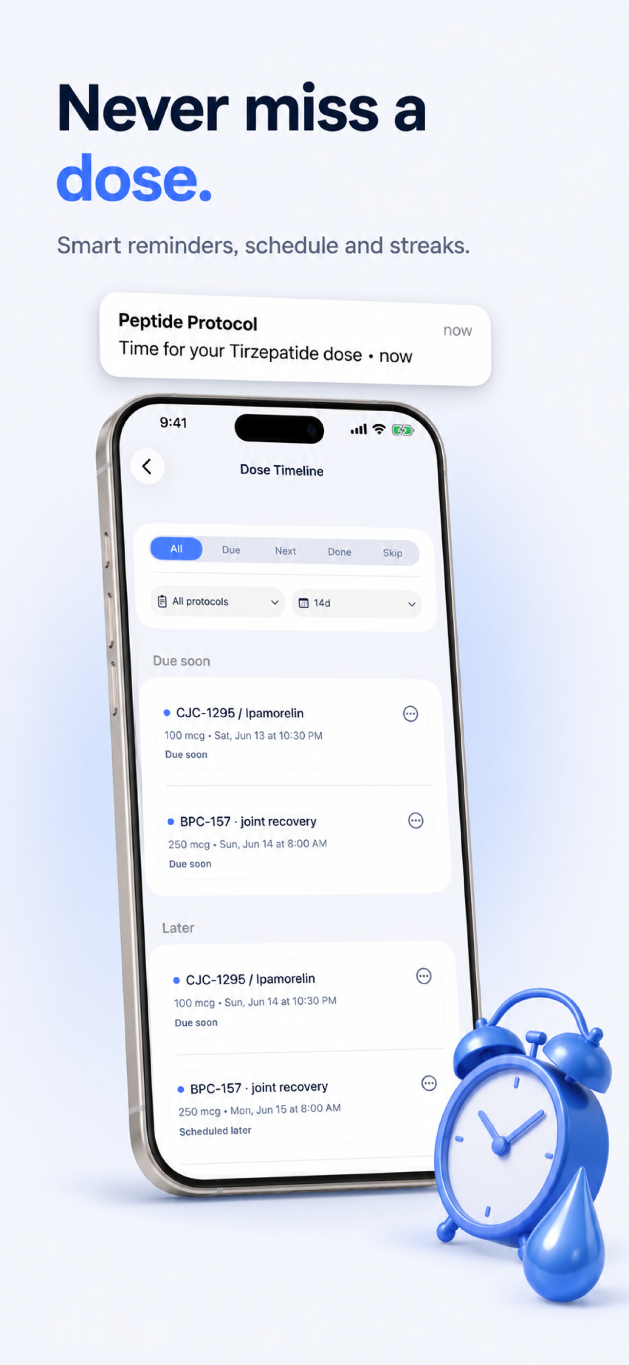 Peptide Protocol: Dose Tracker