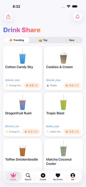 Drink Share: Your Created Menu screenshot 1