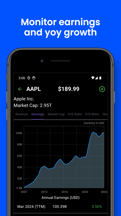 Stock Financials App Screenshot