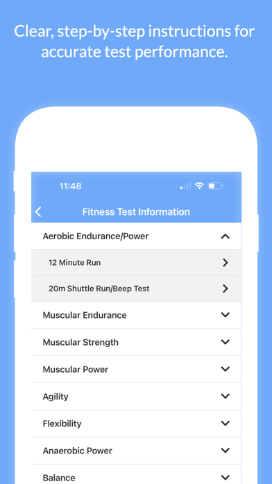 Fitness Tests Screenshot