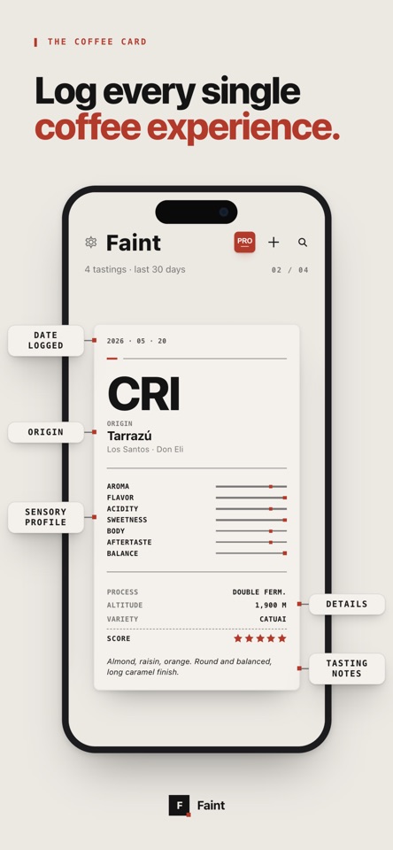 Coffee Journal & Notes – Faint screenshot 1