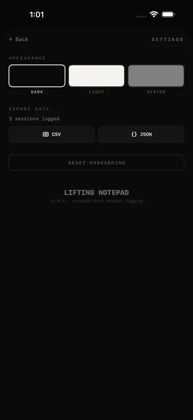 Lifting Notepad screenshot 2