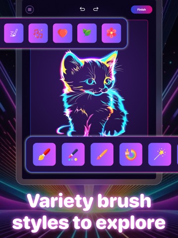 Neon Brush - Doodle Magic iPad screenshot