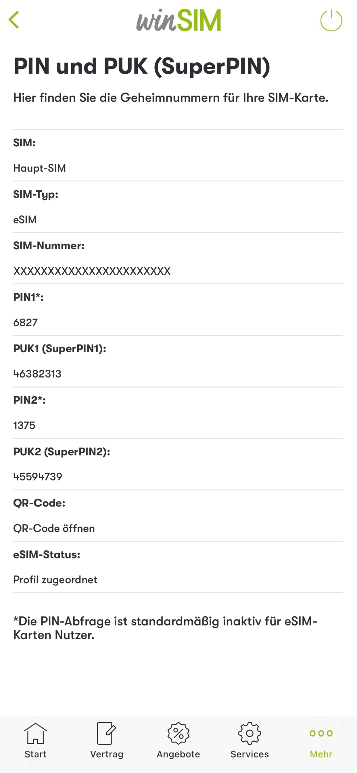winSIM Servicewelt screenshot 3