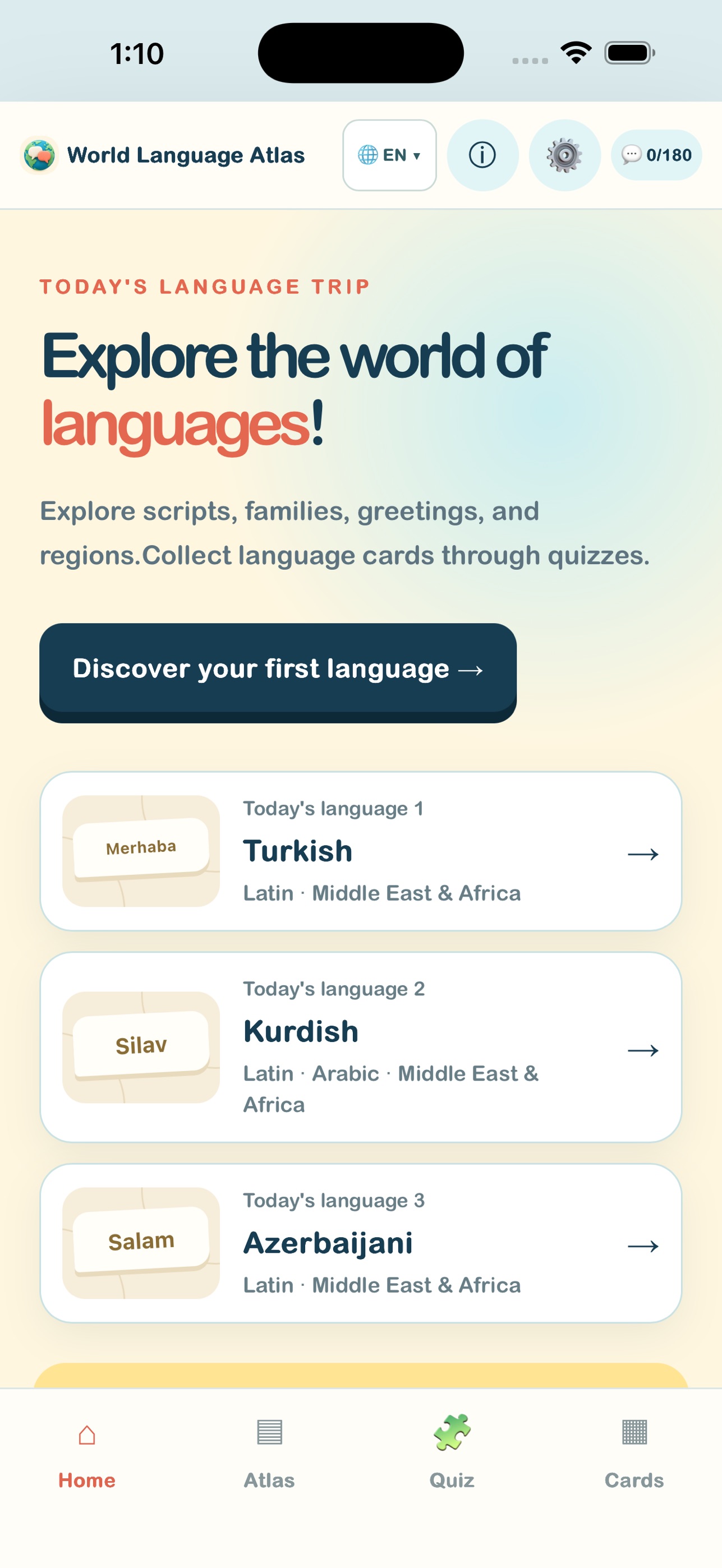 Screenshot 1 of World Language Atlas