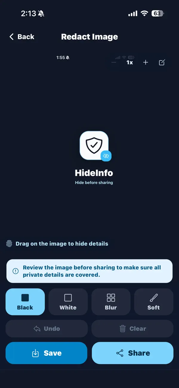 Screenshot #3 pour HideInfo - Flouter Photo