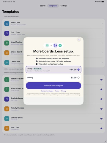 Visual Schedule: PictoCue iPad screenshot