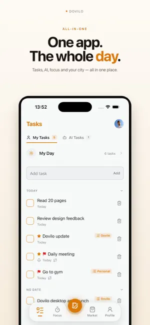 Dovilo: Focus, Build & To-Do screenshot 1