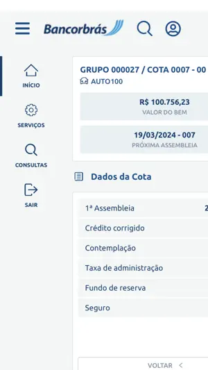 Meu Consórcio Bancorbrás screenshot 2