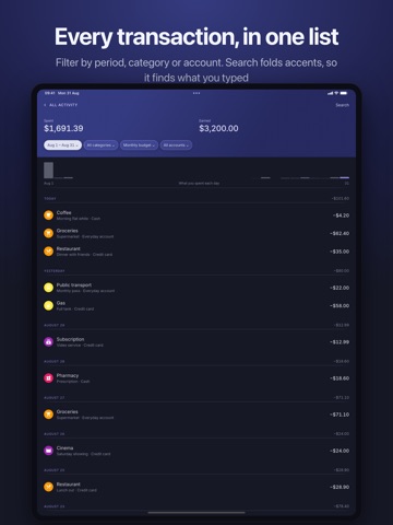 Ledgerly – Budget & Expenses iPad screenshot