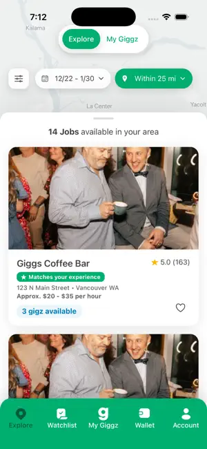 Giggz: Restaurant Shifts screenshot 1