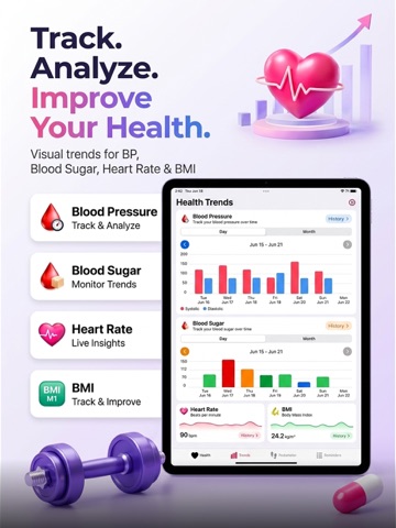 Blood Pressure & Heart Monitor iPad screenshot