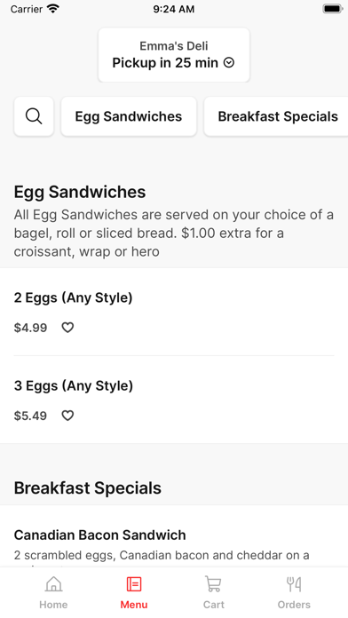 Emma's Delicatessen & Caterers iPhone screenshot 2 - Food & Drink app