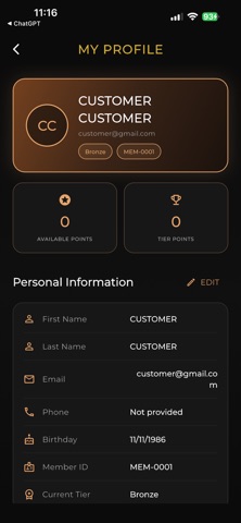Legacy Rewards Mobile iPhone screenshot