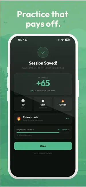 Offcourse: Golf Practice Log screenshot 3