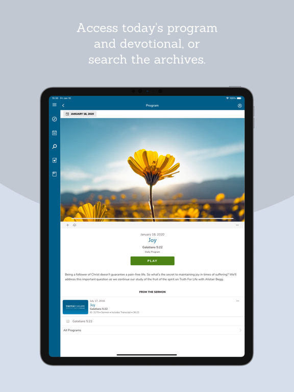 Truth For Life iPad screenshot 5 - Lifestyle app