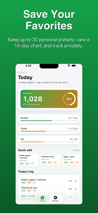 Macro Tracker - Simple Diet Screenshot 3 of 5