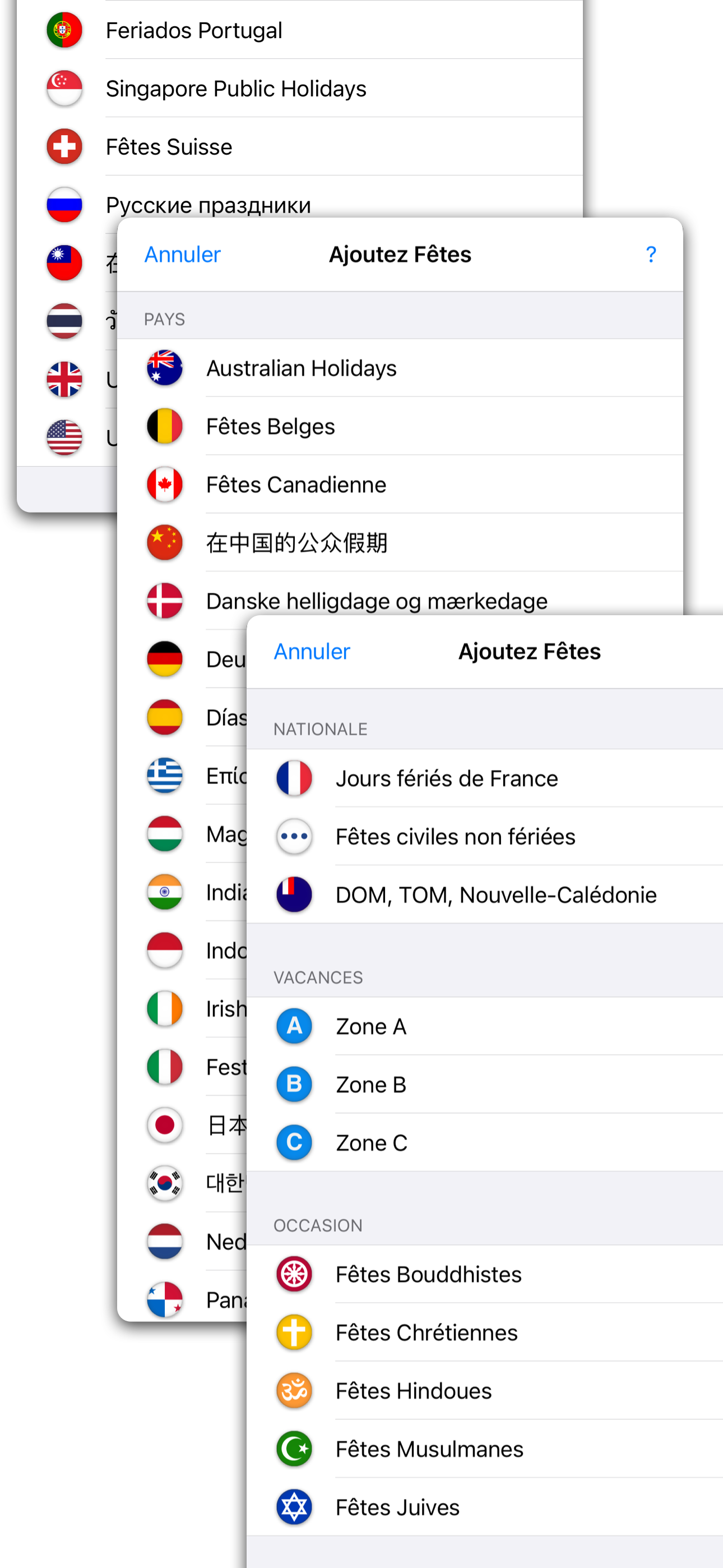 Jours fériés, fêtes, vacances