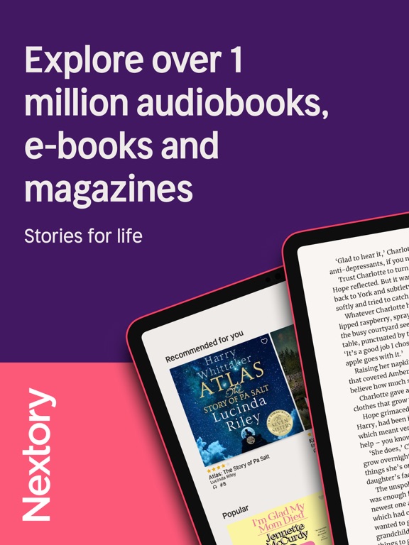 Nextory: Audiobooks & E-books iPad screenshot 1 - Book app