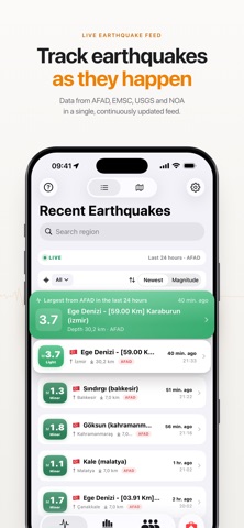 Sismik: Earthquake & Emergency iPhone screenshot 1