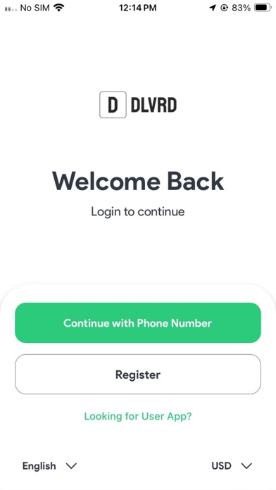 DLVRD SERVICE APP Screenshot