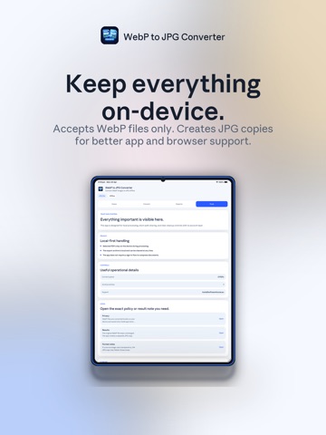 WebP to JPG Converter iPad screenshot