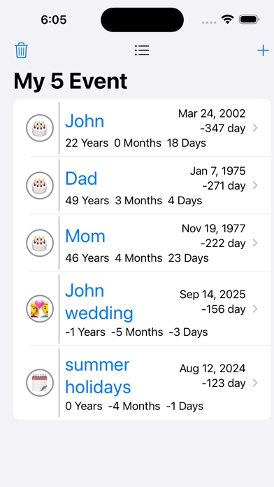 Memo Dates Screenshot