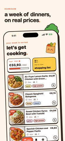 NomNom: Budget Meal Planner App Store preview screenshot 1