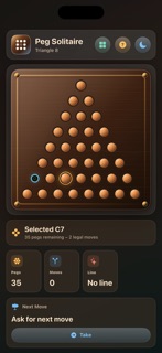 Wood Peg Solitaire screenshot 2